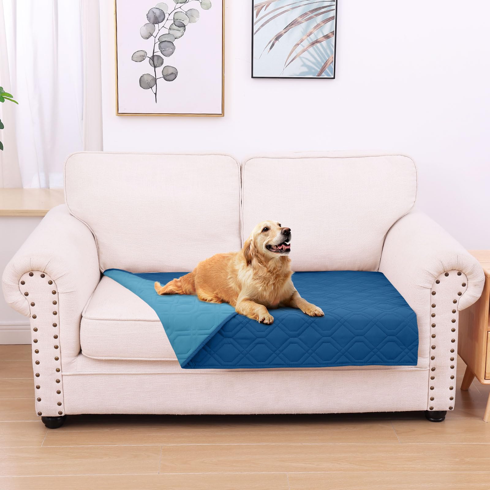 hyha Waterproof Dog Bed Blanket, Soft Pet Blankets, Waterproof Couch Cover for Dogs, Reversible Sofa Covers Washable for Furniture (30x70 Inch, Grey/Dark Grey)